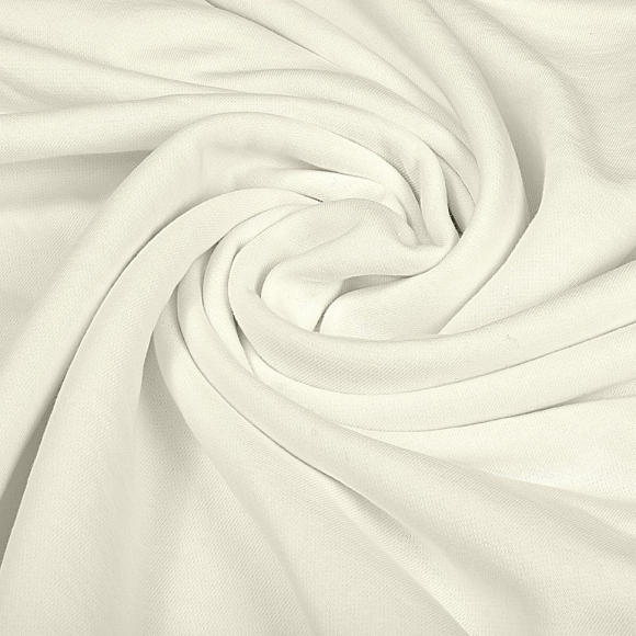 Ткань футер 3х нитка петля гл/крашеный диагональ 310г/м?  65%хб 35%пэ  шир.180см арт.УН-3106535-38 цв.экрю рул. 35-60м (1кг-1,8м)