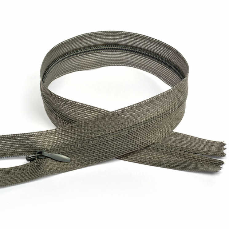 Молния MaxZipper пласт. потайная №3 22см н/р цв.S392 серый уп.50шт