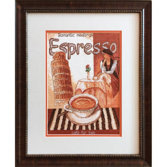 91221_Вышитая картина "Эспрессо на двоих"