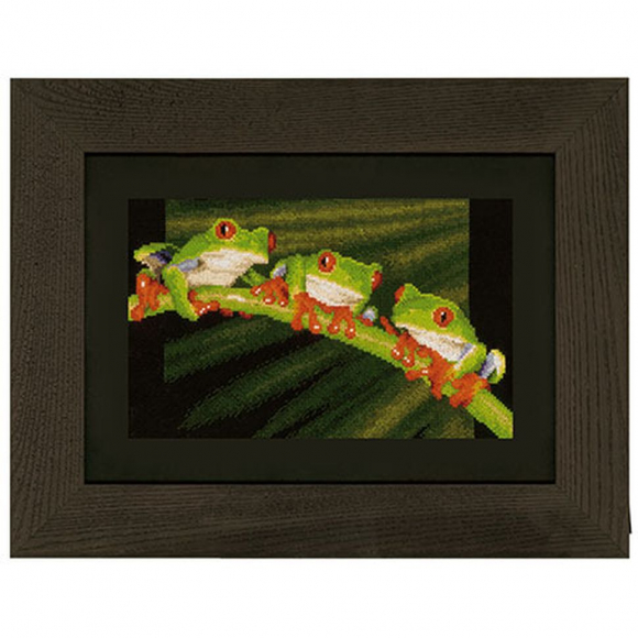 Набор для вышивания VERVACO арт.PN-0146866 Красноглазые древесные лягушки 27х17 см