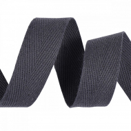 Тесьма киперная 20 мм хлопок 2,5 г/см  арт.TBY.CT20311  цв.F311 т.серый  уп.50м