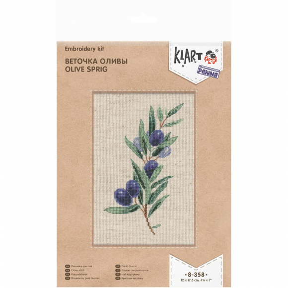 Набор для вышивания KLART арт. 8-358 Веточка оливы 12х17,5 см