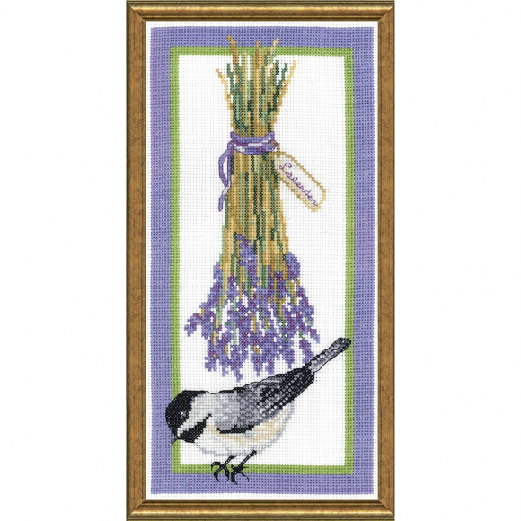 Набор для вышивания JANLYNN арт.008-0206 Синичка с цветами 15х30 см