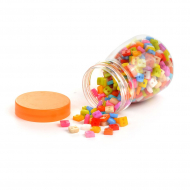 Пуговицы пластик микро Квадратики, TBY-003 цв.ассорти 10L-6мм, 2 прокола, 35 г