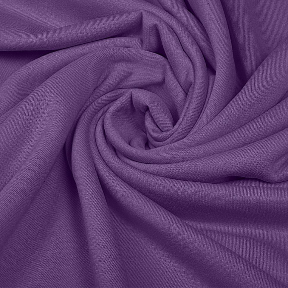 Ткань трикотаж Футер 2х нитка начес с лайкрой 190г опененд 100+100см фиалка 19-3542 пач.45-70м
