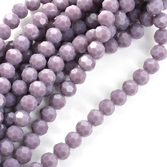 Бусины граненые Рондель (стекло) на нитях арт.TBY-R-2 10мм  цв.56 серый уп.30х72 бусины