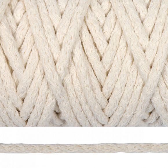 Шнур круглый х/б 06мм цв.2155 ванильный уп.50м