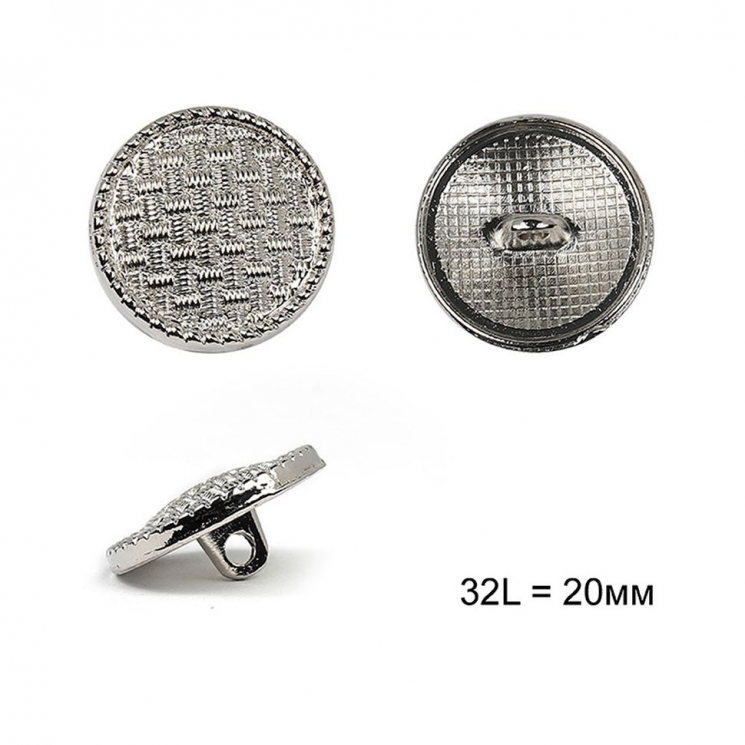 Пуговицы металлические С-ME334 цв.серебро 32L-20мм, на ножке, 12шт