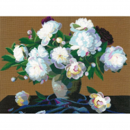 Набор для вышивания мулине НИТЕКС арт.0196 Натюрморт с пионами 44х33 см