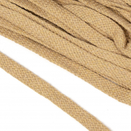 Шнур плоский х/б 12мм турецкое плетение цв.004 бежевый уп.50 м