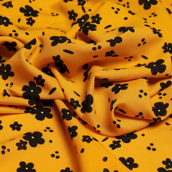 Ткань Штапель  TBY Vi-2108024-c3 плот 110г/м2 100% вискоза шир. 145 см цв.с3 желтый уп.5м