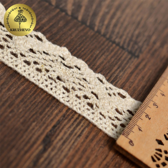 Тесьма вязаная KRUZHEVO 30мм TBY-5234 цв.36 св.бежевый уп.10м