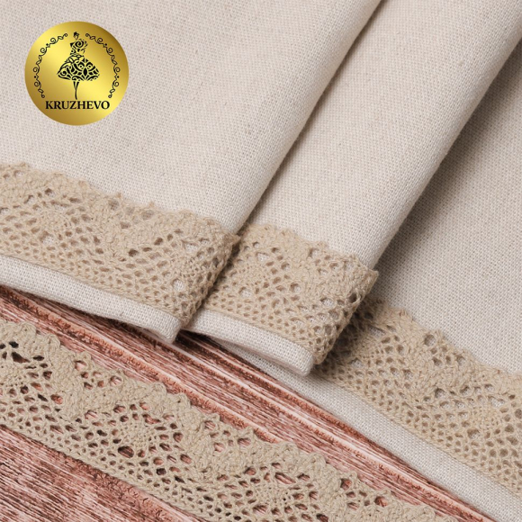 Тесьма вязаная KRUZHEVO 30мм TBY-5234 цв.36 св.бежевый уп.10м