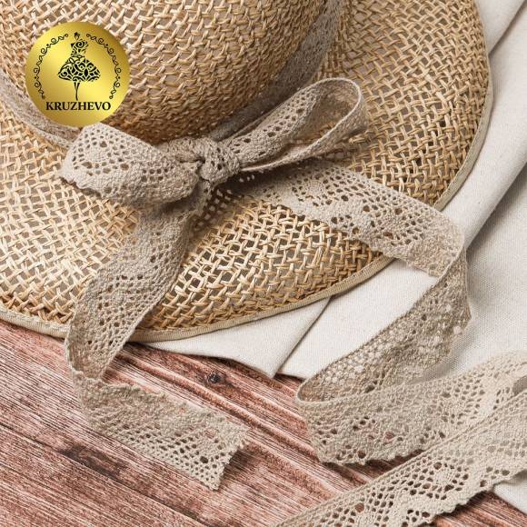 Тесьма вязаная KRUZHEVO 30мм TBY-5234 цв.36 св.бежевый уп.10м