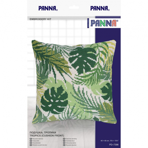 Набор для вышивания PANNA арт. PAN.PD-7398 Подушка. Тропики 40х40 см