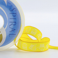 109346_Лента с рисунком SAFISA, 15 мм, 15 м, цвет 32, желтый