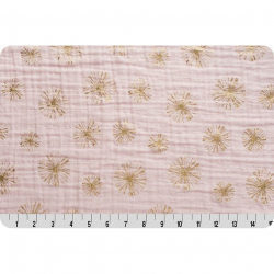 Ткань для пэчворка PEPPY Embrace Metallic (марлевка) 120 г/м? 100% хлопок цв.emmmake a wish blush, gold уп.100х125 см