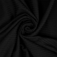 Ткань трикотаж лапша 320 г/м? 62% пэ, 30% вискоза, 8% спандекс шир.160 см арт.С.1855.04 цв.черный рул.30м