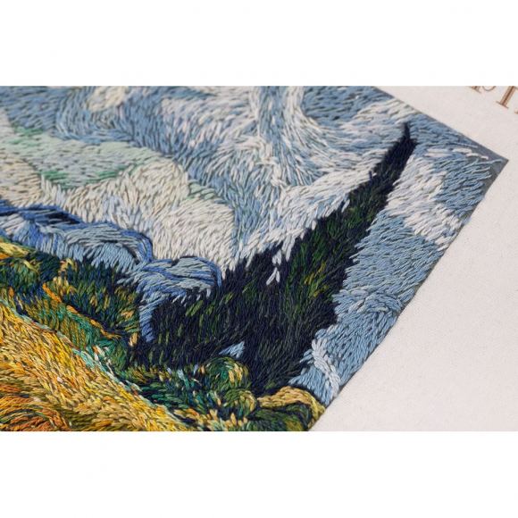 Набор для вышивания PANNA Живая картина арт. MET-JK-2265 Пшеничное поле с кипарисами 15х11,5 см