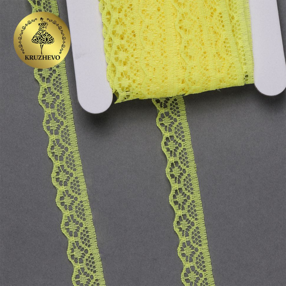 Кружево-трикотаж KRUZHEVO арт.TBY 150-2 шир.12мм цв.211 желтый уп.27,4м Кружево-трикотаж KRUZHEVO арт.TBY 150-2 шир.12мм цв.211 желтый уп.27,4м