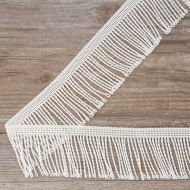 Бахрома витая, 60 мм, цвет белый матовый