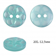 Пуговицы пластик TBY P-L06-8 цв.мята 20L-12-13мм, 2 прокола, 50 шт