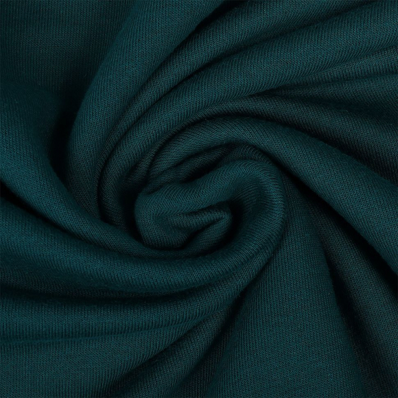 Ткань трикотаж Футер 3х нитка петля хлопок 320г пенье 190см зеленый опал 19-4916 уп.6м