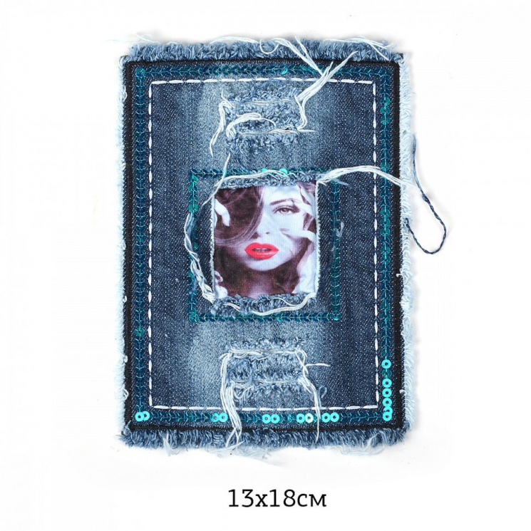 Аппликации джинсовые пришивные арт.TBY.2177 13х18см