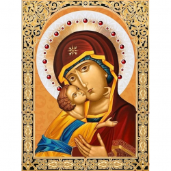 Набор для изготовления картин АЛМАЗНАЯ ЖИВОПИСЬ арт.АЖ.1844 «Икона Владимирская богородица» 30х40 см