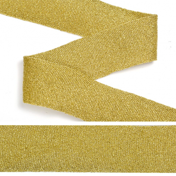 Тесьма TBY трикотажная Лампас KTS1440 шир.40мм цв.золото уп.64м