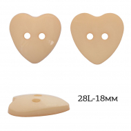 Пуговицы пластик Сердце TBY.P-1628 цв.17 бежевый 28L-18мм, на 2 прокола, 400 шт