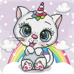 Кристальная мозаика на холсте ФРЕЯ арт.ALV-101 Мур-мур 30х30 см