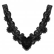 Воротник кружевной арт.TBY.HX-33 23,5х24,3см цв.02 черный, уп.5 шт