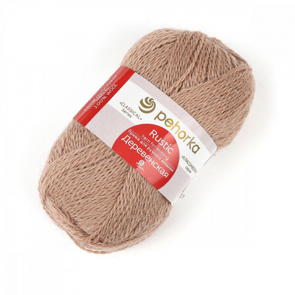 Пряжа для вязания ПЕХ Деревенская (100% полугрубая шерсть) 10х100г/250м цв.412 верблюжий