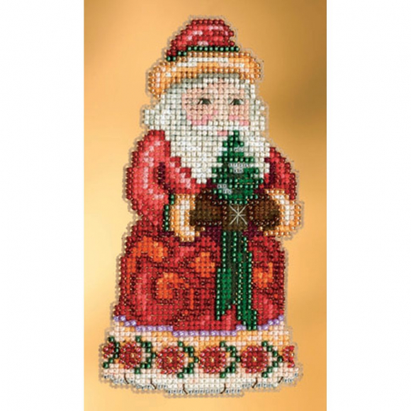 Набор для вышивания MILL HILL Рождественское приветствие Санты 7х12 см