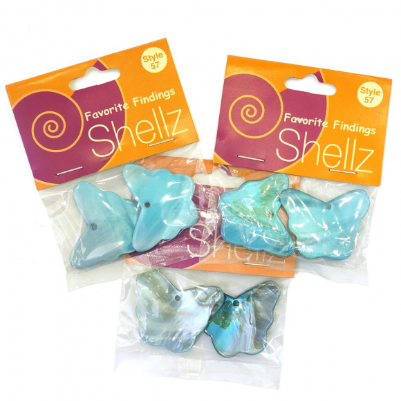 Подвеска "Shellz" Turquoise Butterfly River Shell Dangles