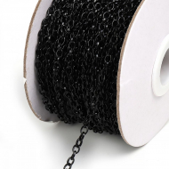 Цепочка 4х3,5х0,8мм, TBY-1949 металл цв.черный  рул.25м
