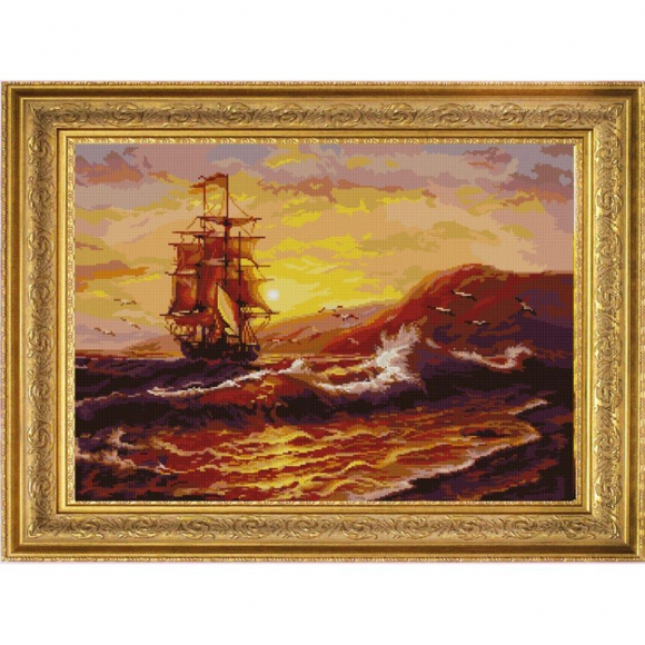 Рисунок на ткани (Бисер) КОНЁК арт. 1246 На морских просторах 45х60 см Рисунок на ткани (Бисер) КОНЁК арт. 1246 На морских просторах 45х60 см