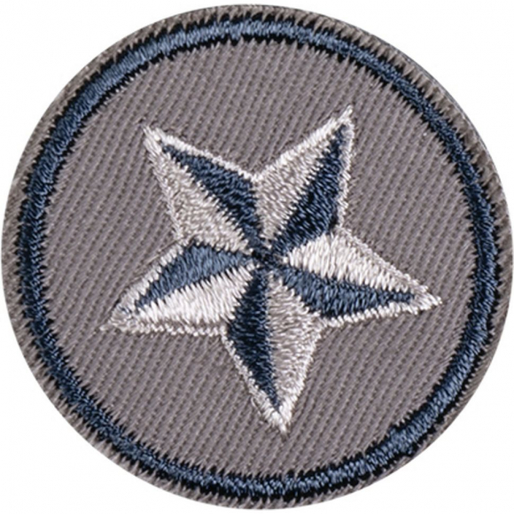 Термоаппликация "Звезда в коричнево-голубом круге"