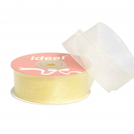Лента капрон (органза) IDEAL шир.25мм цв.1002 молочный уп.27,4 м