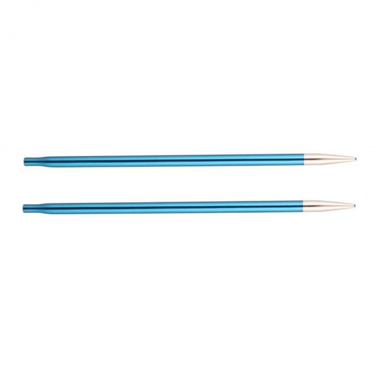 47503 Knit Pro Спицы съемные для вязания Zing 4мм для длины тросика 28-126см, алюминий, сапфир (т.синий) 2шт