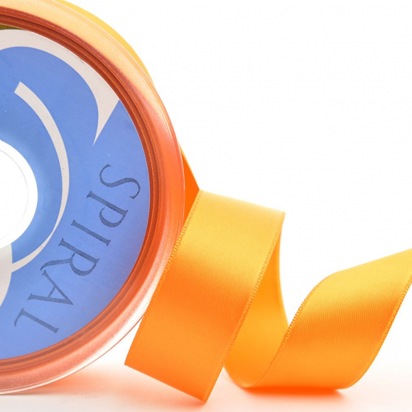 Лента атласная двусторонняя SAFISA, 6.5 мм, 25 м, цвет 81, облепиховый