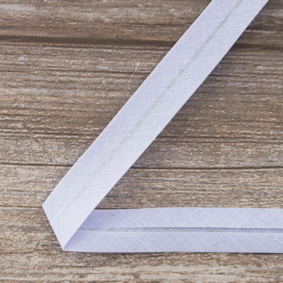 19634_Косая бейка хлопок/полиэстер 20 мм, 25 м, цвет 115, лиловый