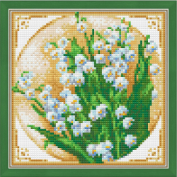 Набор для изготовления картин АЛМАЗНАЯ ЖИВОПИСЬ арт.АЖ.1443 Первые ландыши 20х20 см