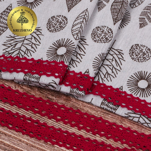 Тесьма вязаная KRUZHEVO 20мм TBY-6307-1 цв.26 бордовый уп.10м