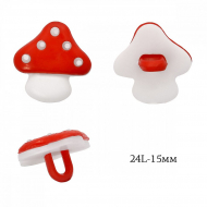 Пуговицы пластик Грибок TBY.P-2224 цв.03 красный 24L-15мм, на ножке, 50 шт Пуговицы пластик Грибок TBY.P-2224 цв.03 красный 24L-15мм, на ножке, 50 шт
