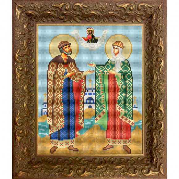 Рисунок на ткани (Бисер) КОНЁК арт. 9222 Св. Петр и Феврония 20х25 см