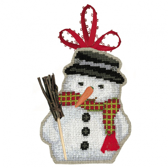 Набор для вышивания Le Bonheur des Dames арт.2726 Елочная игрушка Bonhomme De Neige (Снеговик) 8х9,5 см