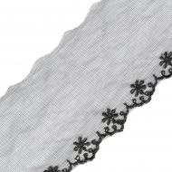 Кружево на сетке арт.TBY HXD7941C шир.70мм цв.черный уп.13,71м