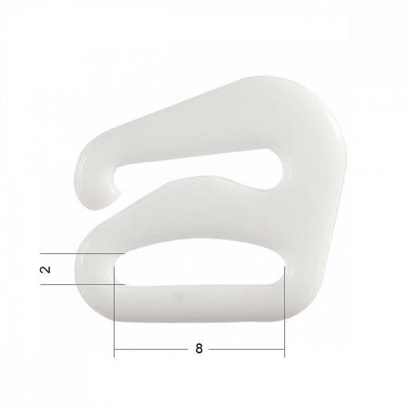 Крючок для бюстгальтера пластик  ARTA.F. SF-0-3 d08мм, цв.001 белый, уп.50шт